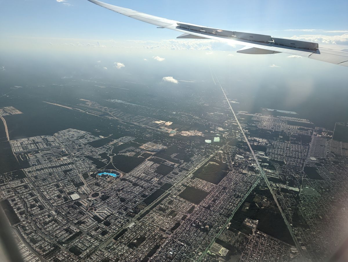 aerial view from an airplane window
